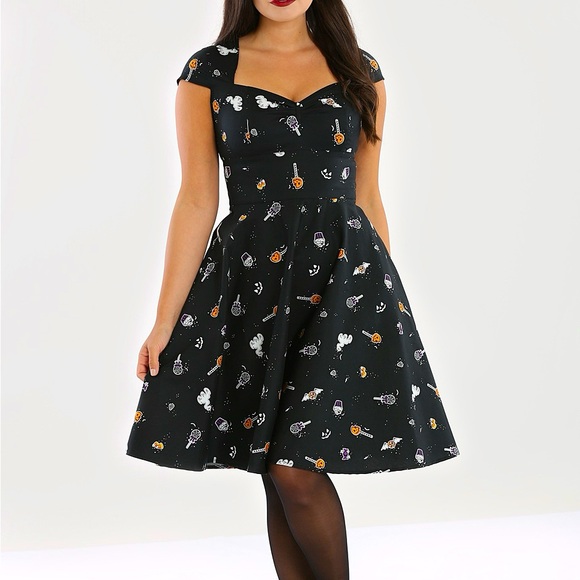 Hell Bunny Dresses & Skirts - Hell Bunny Trick or Treat 50’s Dress Halloween Candy print